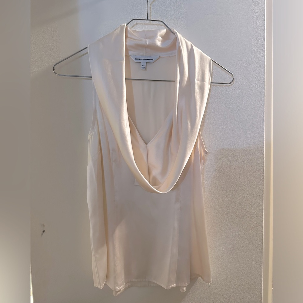 Cream color cowl neck